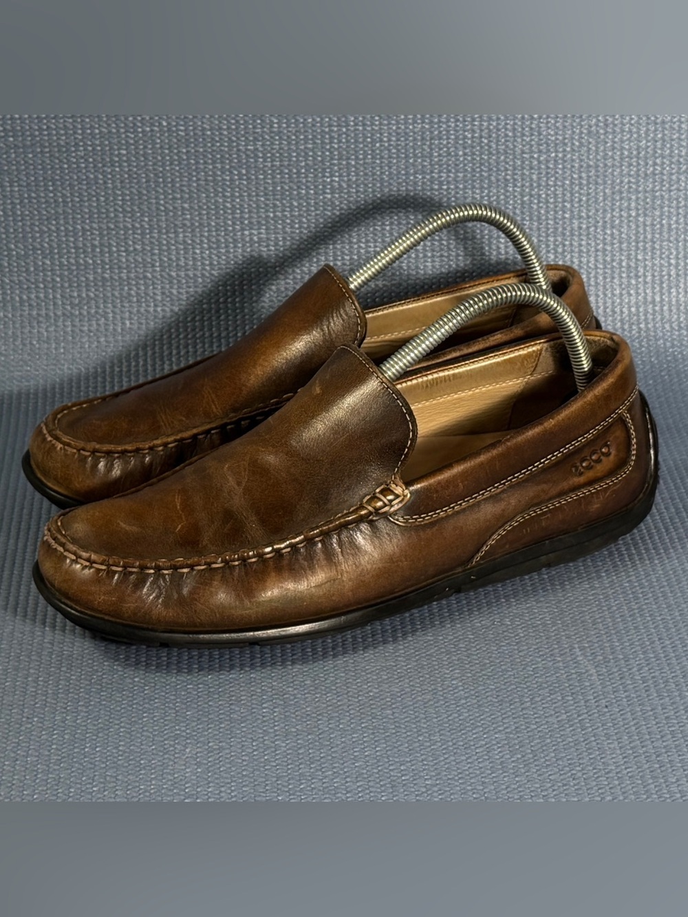 Ecco Driving Loafers Leather Slip On Brown Shoes Men’s Size 7.5 US 41 EU